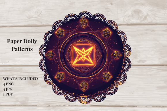 Arcane Ember Doily Set: A Design Element for the Imaginative Crafter