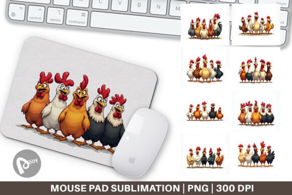 Chickens Emotion Mouse Pad: Elevate Your Desk with Creative Sublimation Art