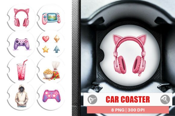 Cozy Gamer Girl Car Coaster: A Practical Look at Styling Your Ride with Pastel Gaming Flair