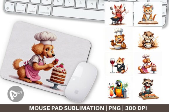 Culinary Cuties Animal Chef Mouse Pad: Transform Your Desk into a Creative and Comfortable Workspace