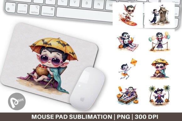 Design Your Desk with Mouse Pad Vacation Vampire Vibes