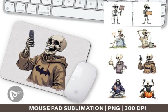 Elevate Your Workspace with the Snarky Skeleton Sublimation Mouse Pad: A Perfect Blend of Style, Comfort, and Productivity