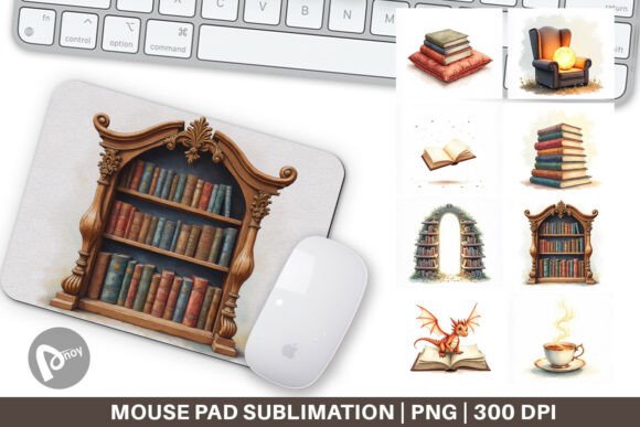Enchanted Reading Nook Mouse Pad: A Sublimation Design That Transforms Desk Spaces Into Literary Sanctuaries