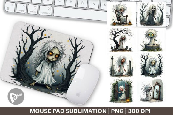 Grumpy White Lady Mouse Pad Design