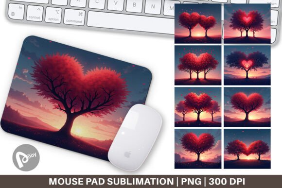 Heart Trees Sublimation Mouse Pad Designs