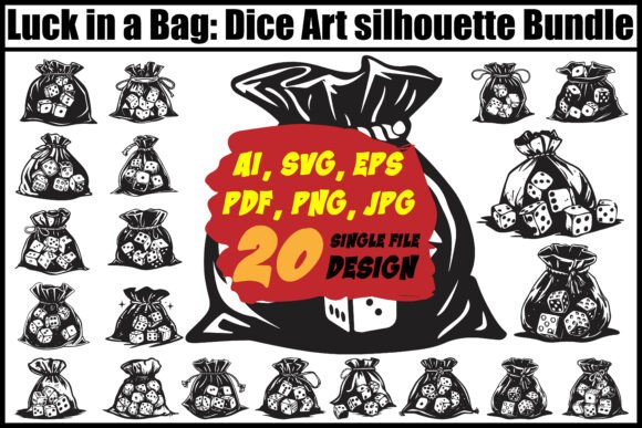 Luck in a Bag Dice Bag Silhouette Bundle for Creatives
