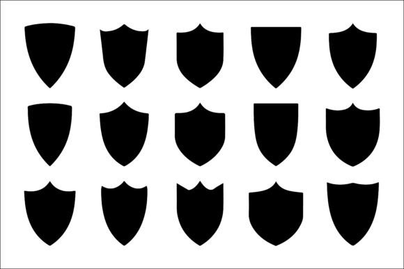 Modern Shield and Badge Icon Set for Protection