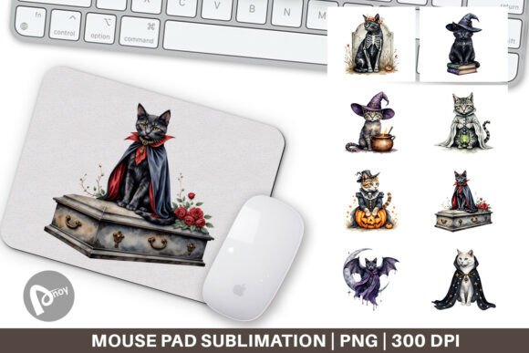 Mouse Pad Gothic Catloween: A Creative Desk Accessory for Productivity and Style