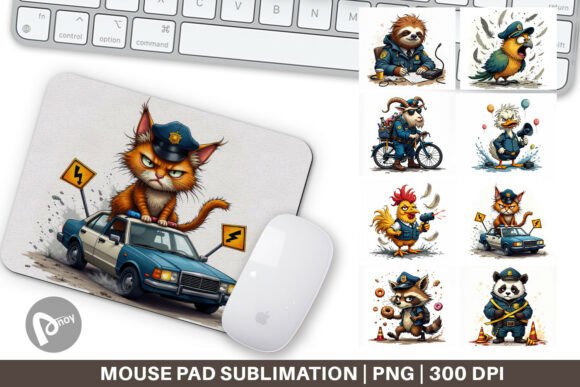 Mouse Pad Police Chaos Critters: Sublimation Art That Transforms Your Desk Into a Productivity Sanctuary