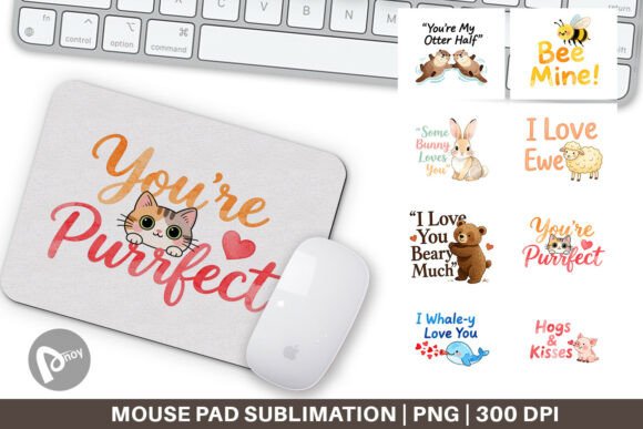 Mouse Pad Valentine Critter Quotes PNG – A Creative Way to Enhance Your Work Desk and Gaming Setup