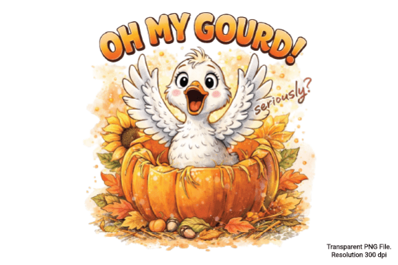 Oh My Gourd Duck PNG: A Quirky Sublimation Design