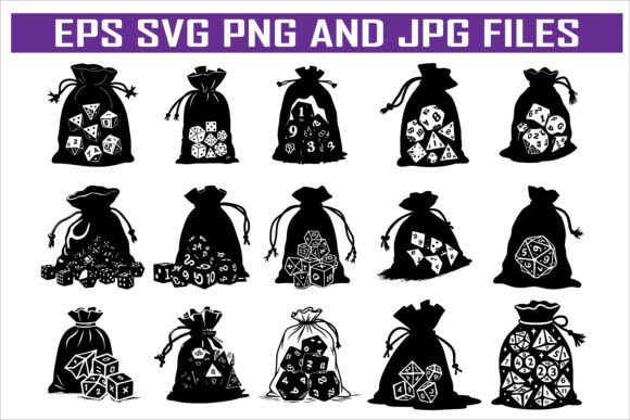 Polyhedral Dice Silhouette Vector Pack: Your Complete Design Resource for Gaming and Creative Projects