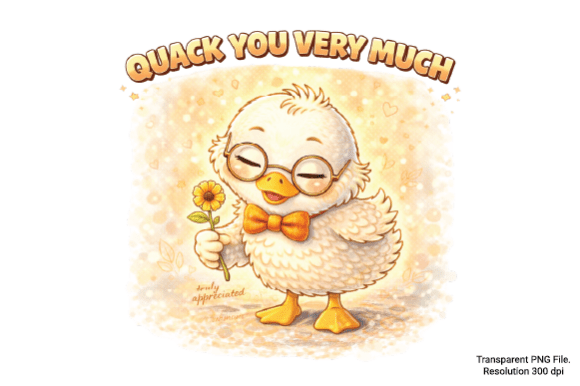 Quack You Very Much Duck PNG for Cozy Crafts