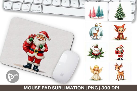 Retro Christmas Toy Mouse Pad: Festive Design for Productive Workspaces
