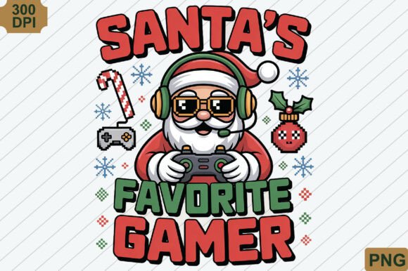 Santa’s Favorite Gamer Christmas PNG: Level Up Your Holiday Designs
