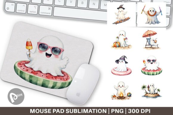 Spooky Summer Ghosts Mouse Pad: A Creative Desk Companion