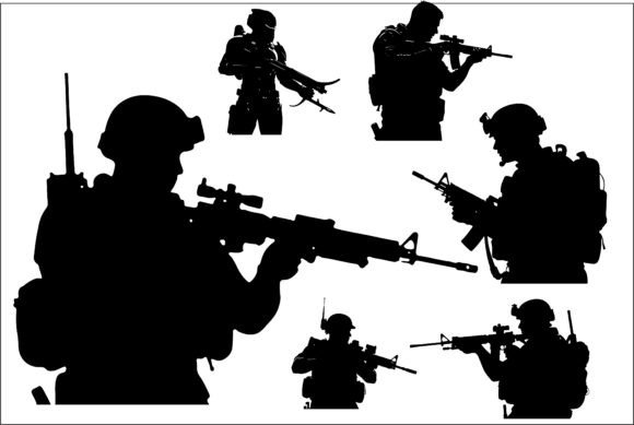 Tactical Soldier Sci-Fi Warrior 2 Silhouettes Bundle