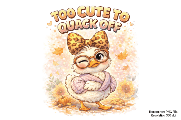 Too Cute to Quack off PNG