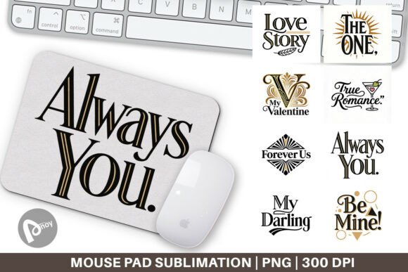 Transform Your Workspace with an Art Deco Valentine Quote Mouse Pad and Sublimation Mouse Pad