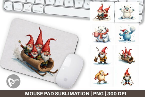UglyCute Winter Games Yeti Gnome Mouse P: Elevate Your Desk Workflow with Personalized Design