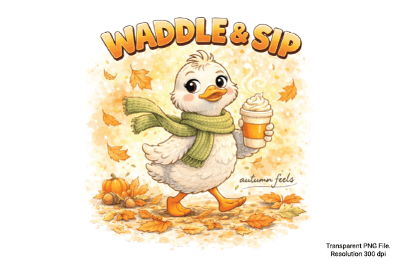 Waddle Sip Duck PNG: Transform Your Crafts with Cozy Sublimation Art