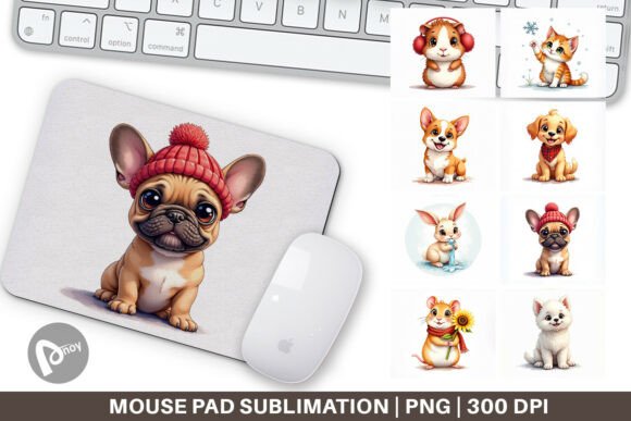 Whimsical Winter Pets Mouse Pad: A Seasonal Desk Upgrade for Work and Play